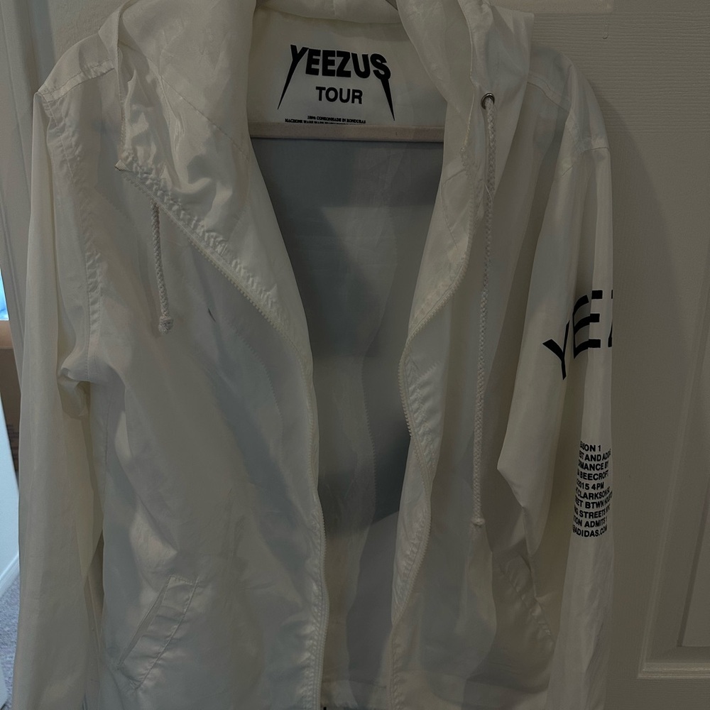 Adidas/Yeezy collab White Season 1 Jacket #3 on the back